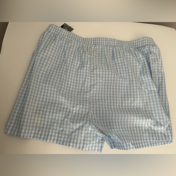 Light Blue Checkered Pajama Shorts - Picture 5 of 6